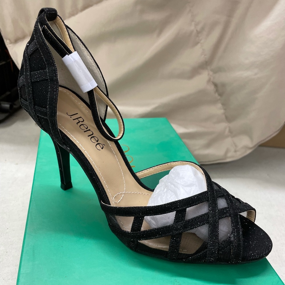 Black Glitter Heels